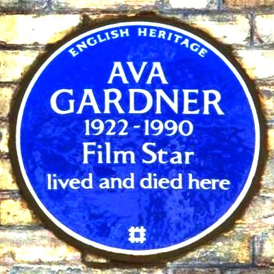 Ava Gardner blue plaque Ennismore Gardens SW7