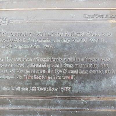 Boundary wall plaque of Rutland Estate